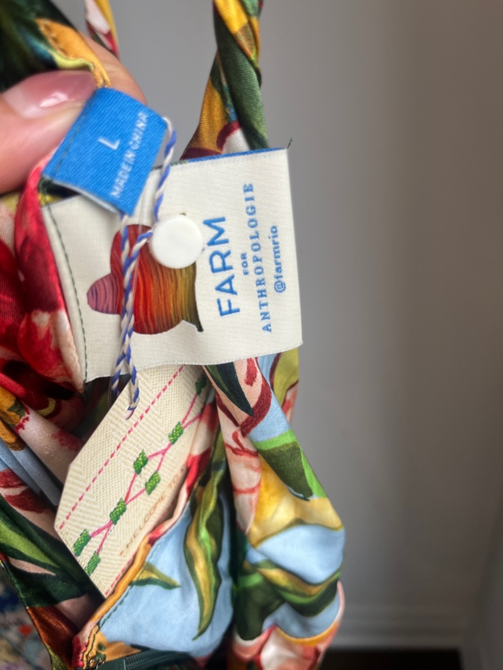 Farm Rio x Anthropologie Sweetheart Maxi Dress NWT L GWP - Picture 8 of 8